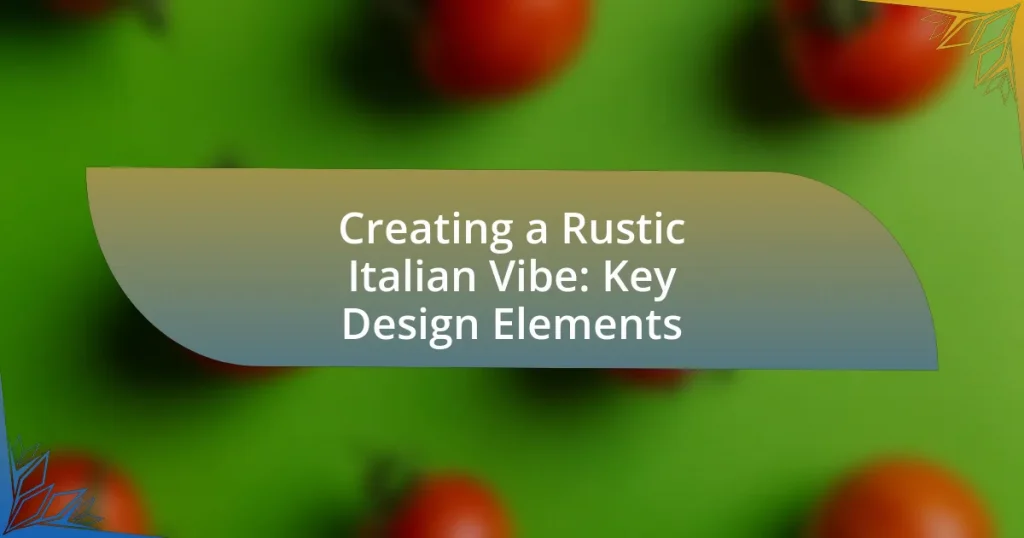 Creating a Rustic Italian Vibe: Key Design Elements