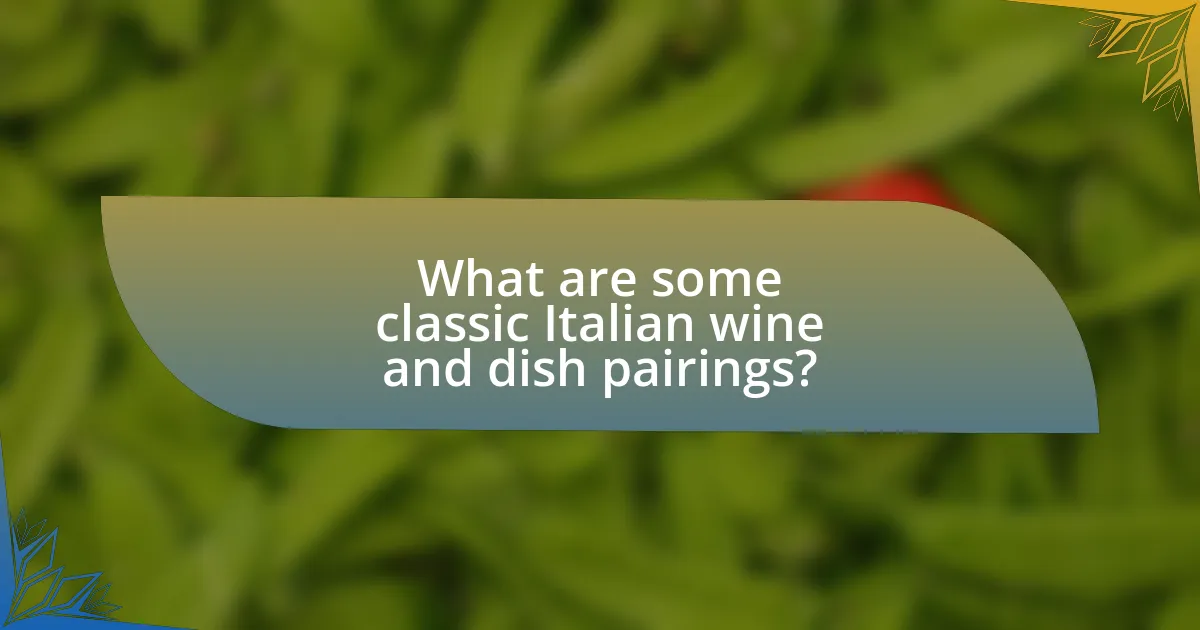 What are some classic Italian wine and dish pairings?