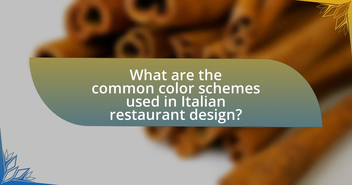 What are the common color schemes used in Italian restaurant design?