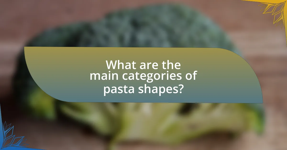 What are the main categories of pasta shapes?