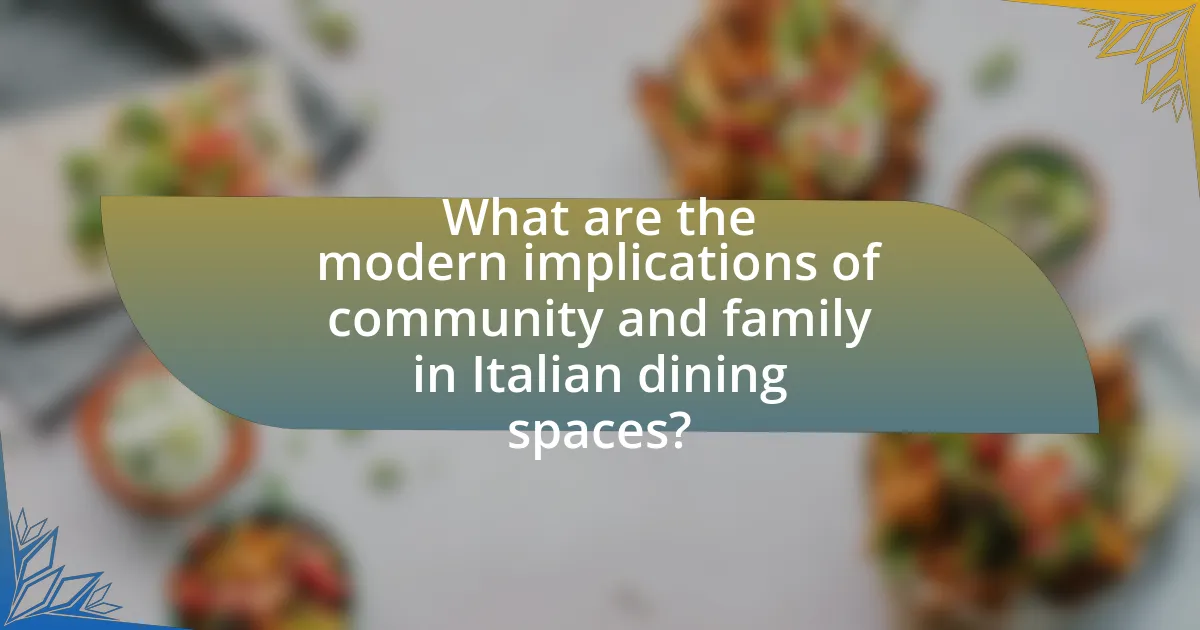 What are the modern implications of community and family in Italian dining spaces?