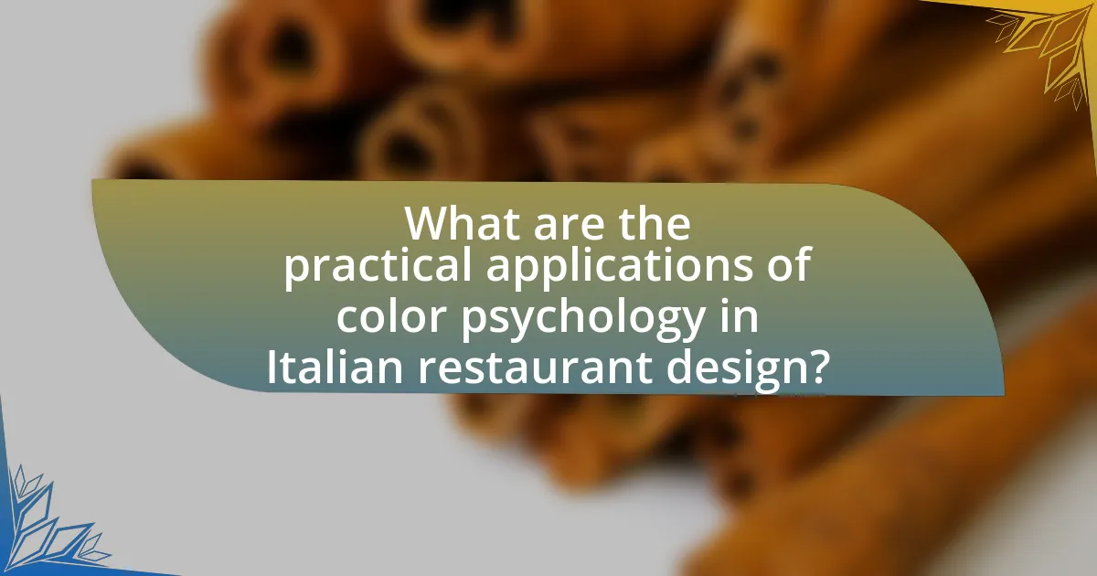 What are the practical applications of color psychology in Italian restaurant design?